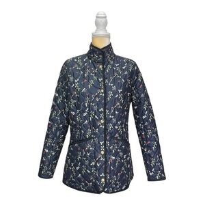 Barbour Navy Floral Quilted Jacket